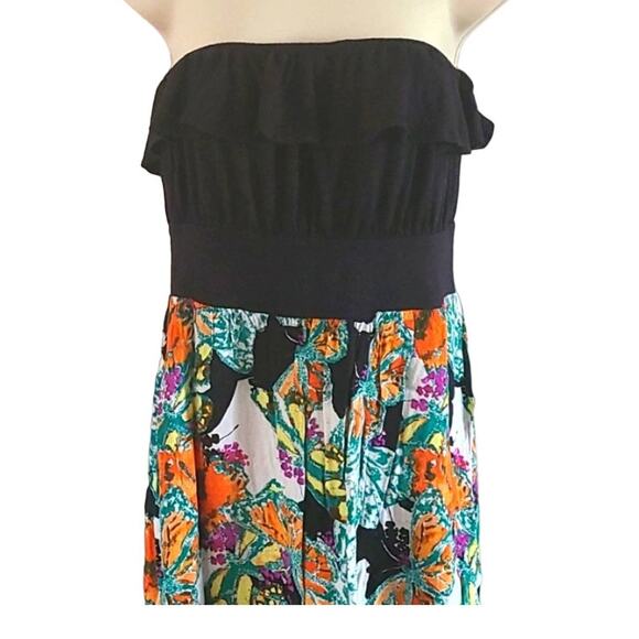 Derek Heart Strapless Floral Ruffle Tube Top – Women's Size Large - Picture 4 of 6